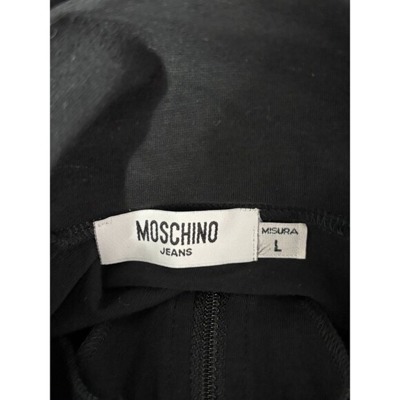 Moschino Jeans Uomo Mens Black Long Sleeve Pullover With Epaulettes & Front Pock - Picture 5 of 7
